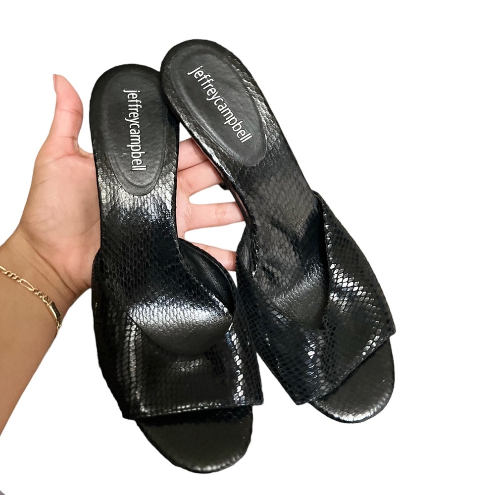 Jeffrey Campbell Python Snake Pattern Leather Hee… - image 7